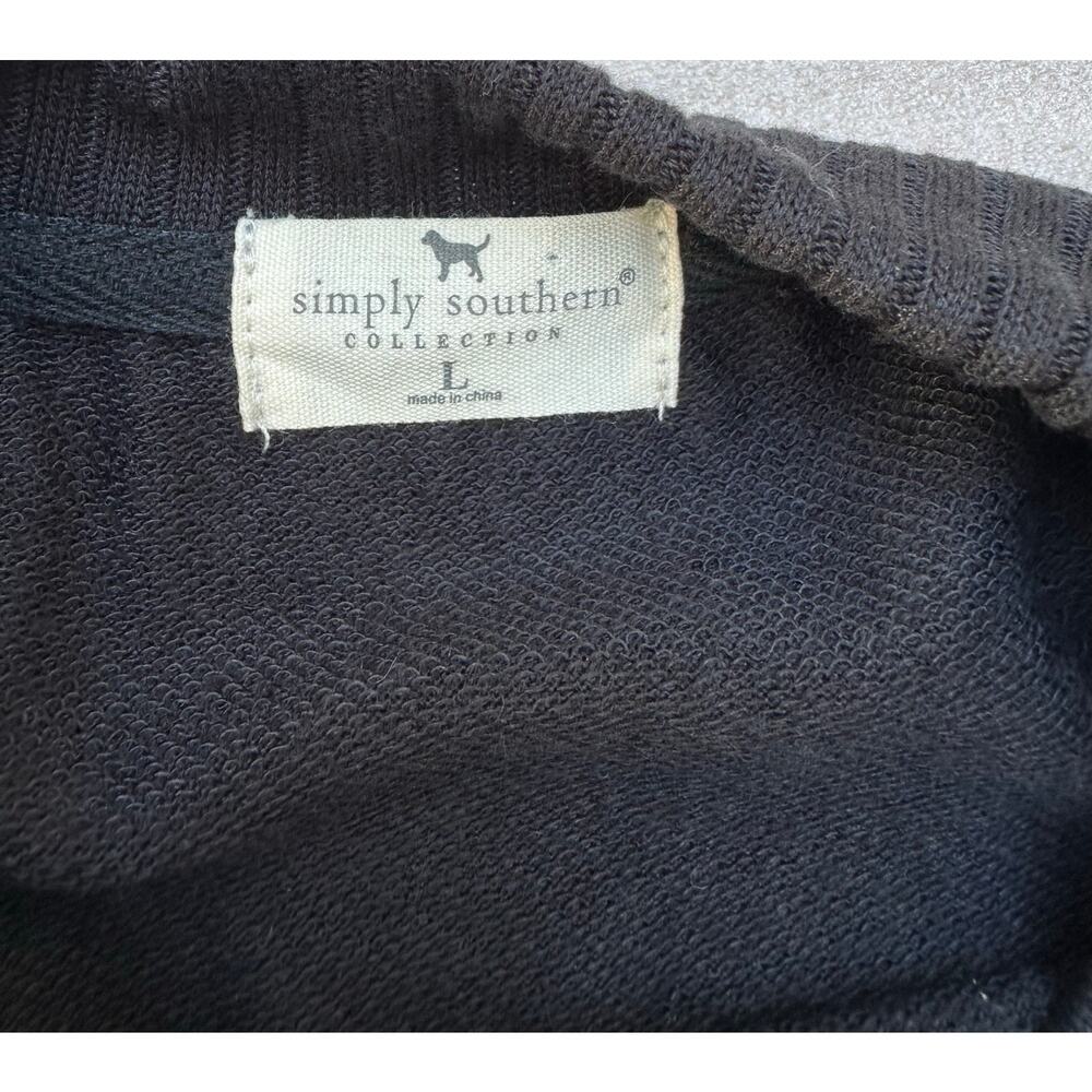 EUC Simply Southern “Always Cold” Crewneck Sweatshirt Black Cozy Pullover Size L - Picture 8 of 9